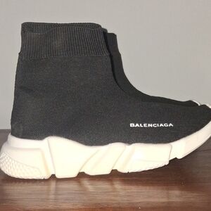 Balenciaga Black and White Speed Trainers